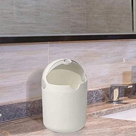 Cestino da ufficio con coperchio apribile, creativo per auto, cucina, camera da letto, soggiorno, ufficio, mini cestino, 2012 cm, grigio, 1 pezzo (1/4)