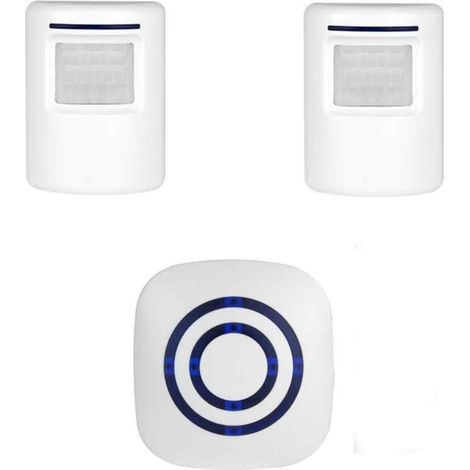 Sistema de alarma inalámbrico con detector de movimiento, 38 tonos, alcance de 100 m, para comercio y hogar. (1/5)