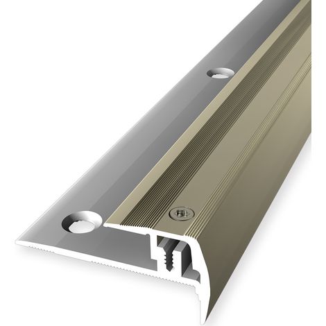 PROVISTON Treppenkantenprofil Metallprofil Breite: 23 mm Höhenausgleich: 7 - 16 mm Länge: 1000 mm Aluminiumprofil Sand 1 Stück (1/5)