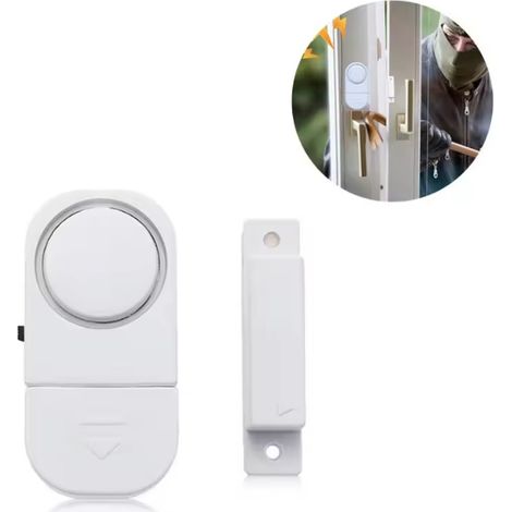 Lot de 4 alarmes magnétiques sans fil 85dB – Détecteurs anti-intrusion pour fenêtres et portes – Installation facile avec ruban adhésif