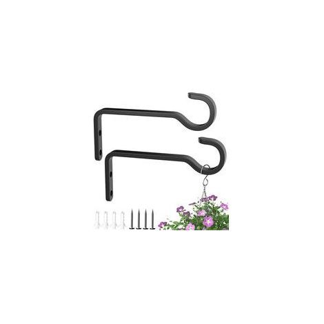Lot de 2 crochets muraux de 15,2 cm pour suspension de fleurs, support pour plantes suspendues, supports pour plantes en plein air, crochets muraux (1/5)