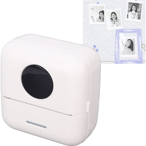 Mini imprimante autocollante Bluetooth Smart de poche, sans encre, thermique, avec 10 rouleaux de papier autocollant pour iOS et Android. Imprimante portable pour reçus, photos, agendas, notes, mémos. (1/5)