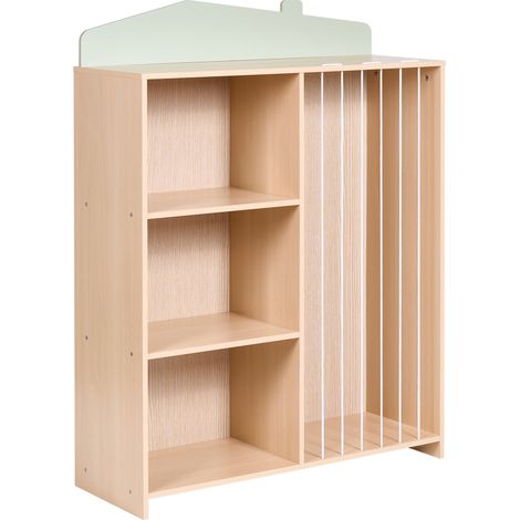 Estantería de 3 niveles con almacenaje habitación infantil de MDF patas de madera de pino marrón claro Lackey (1/5)