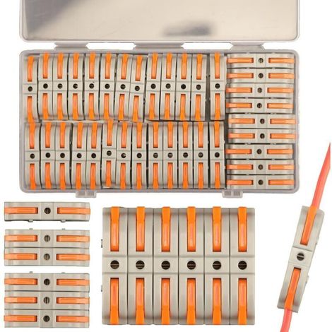 35 Stück Hebelverbinder, Schnellanschlussklemmen, frei kombinierbar, 1:1-Inline-Verbinder, kompakte DIY-Drahtverbinder