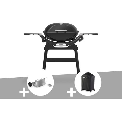 Barbecue à gaz Q 2200N noir avec pied + Rôtissoire + Housse - Weber