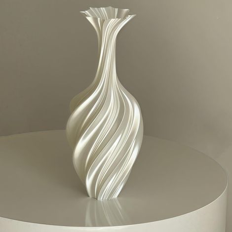 Vases de luxe en soie imprimée en 3D, vase haut en PLA de 25 cm, vase à fleurs moderne, décoration intérieure pour fleurs et plantes, salon (1/5)