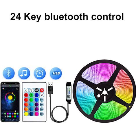 Extra long 15-meter LED string lights, app-controlled and synchronized with music, remote control included, ideal for bedrooms [Energy efficiency class A++] (1/4)
