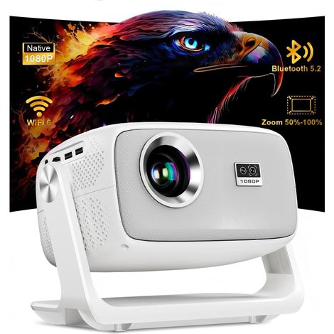Videoprojecteur 1080P Supporté【16000 Lumens/Rotation à 180°/Zoom 50%】 Projecteur WiFi6 (1/5)