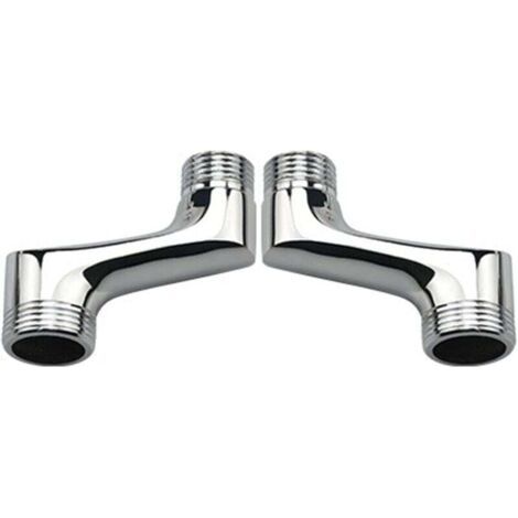 Raccord de douche coudé de comptoir 2 pièces – Réducteur en laiton – Bras pivotant réglable – Connexion décalée G3/4 à G1/2 – Chrome