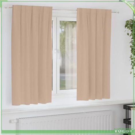 Rideau occultant - FAFEISY - 4107439 - Taupe 175 x 140 cm - Tissage triple 80–90% - 2 pièces, crochets (1/5)