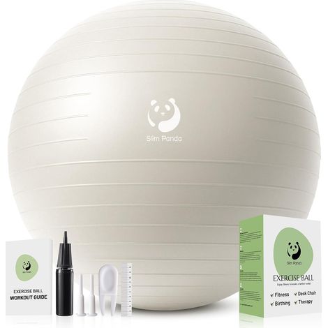 Slim Ballon Pilates, 55-85CM Antidéflagrant et renforcé Ballon de Gym avec Pompe, Soft Yoga Ball Équilibre pour Grossesse, Fitness, Travail de l'équilibre, Bureau (1/5)