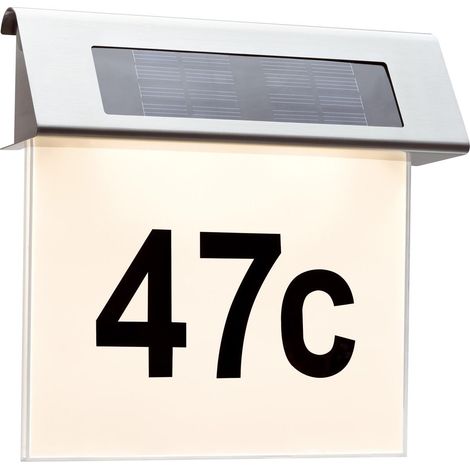 Paulmann Aplique solar acero inoxidable y blanco elegante 23 cm