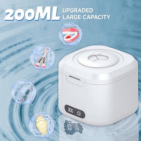 Nettoyeur à ultrasons avec lampes UV-C - Bijoux, montres, brosses à dents - Blanc (1/5)