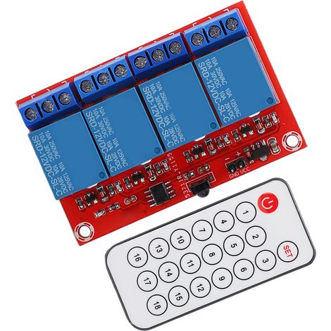 Module relais 4 canaux récepteur IR 12V, télécommande infrarouge émetteur-récepteur, interrupteur de contrôle sans fil, kit 4CH (1/5)