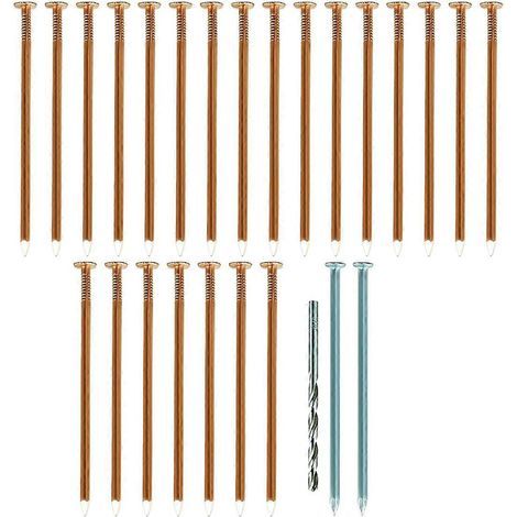Clous en cuivre pour abattre des arbres, clous en cuivre pur de 8,9 cm (3,5 pouces) en vrac, couleur cuivre argentée (1/5)
