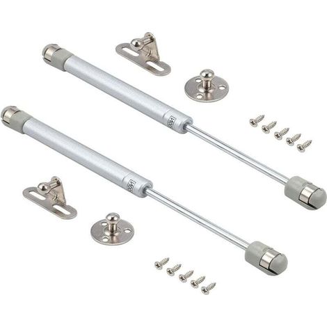 Ressorts à gaz 200 N, 2 charnières de porte d'armoire, ressort de levage, support de ressort à gaz, barre de maintien, compatible avec les armoires de cuisine, pression 100/200 N (200 N) (1/4)