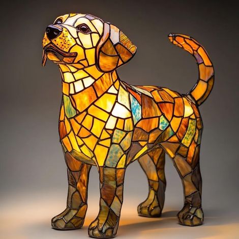 Lampe Nuit Animal - Résine Haute Qualité - Éclairage LED Ambiant - Convient Pour Chien Chat - Modèle Corgi Pug Bulldog Français Teckel Yorkshire Terrier - 1 Pièce (1/5)