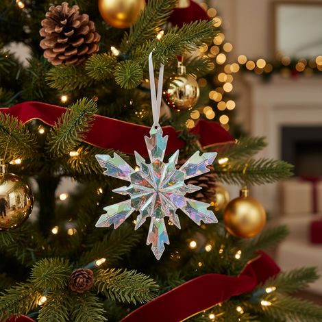 Pendente a forma di fiocco di neve per decorazioni natalizie da h 13 cm -Multicolor (1/5)