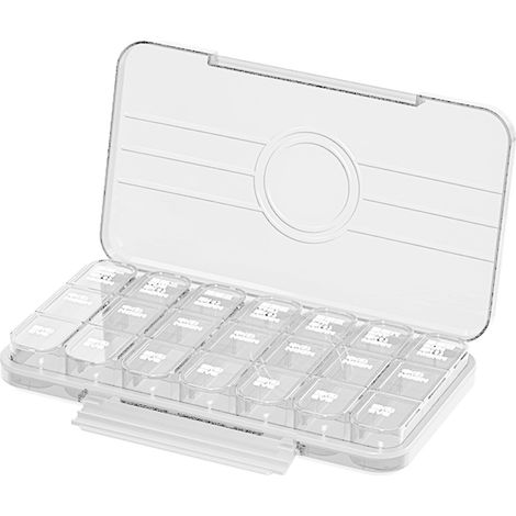 Range pilulier portable en plastique transparent pour huile de poisson vitamines compléments 21 compartiments boîte de rangement quotidienne (1/5)