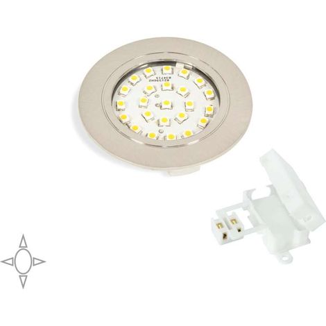 Emuca Faretto LED, D. 65 mm, a incasso, Luce bianca naturale, Plastica, Nichel satinato (1/5)