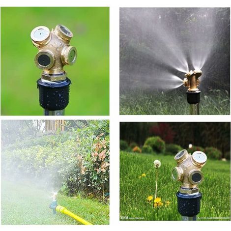 Pack 4 Hole Brass Spray Nozzle, Fogger Nozzle Garden Sprinklers Water Hose Connector Connector for Gardening and Agriculture (1/5)