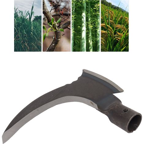 Faucille de jardinage à double lame en acier à haute teneur en manganèse, machette multifonctionnelle à double tranchant, coupe-bûches, outil de jardinage, lame unique. (1/5)