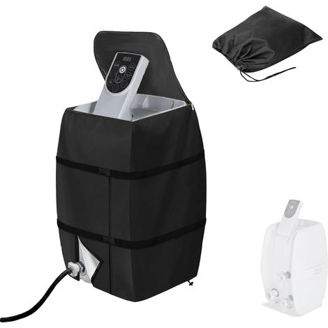 Couvercle Pompe de Bain à Remous, Couvercle Pompe de Chauffage Spa de Baignoire Gonflable Isolé pour Spa, Tissu Oxford 420D imperméable à la Poussière pour Baignoire/Piscine Extérieure (Noir) (1/5)