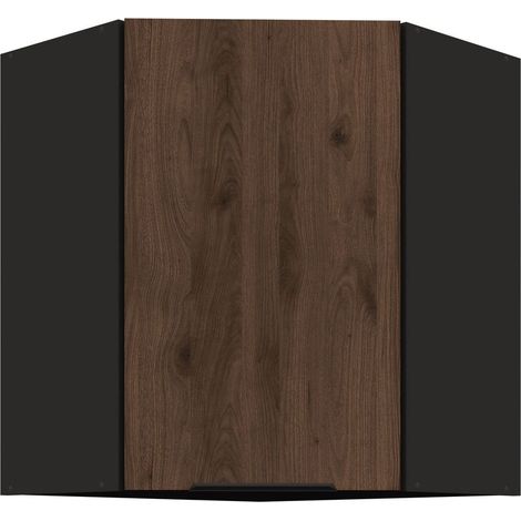 Küchen Eckhängeschrank 60x60 cm Küche MONZA Okapi Nußbaum Küchenzeile (1/5)