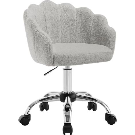 Ergonomischer Bürostuhl aus hellgrauem Stoff mit Höhenverstellung und Rollen MODENUIT (1/5)