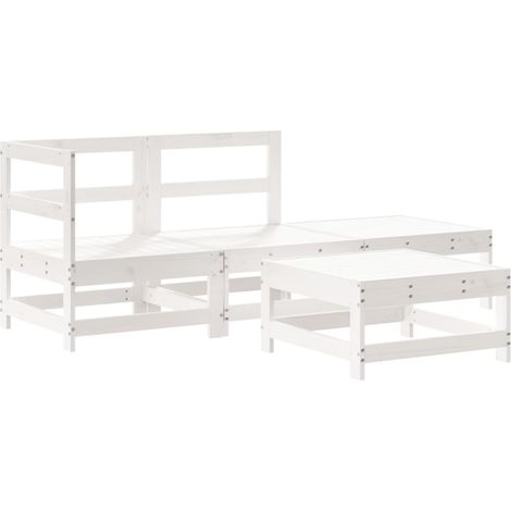 Maison Exclusive - Set Salotto da Giardino 4 pz Bianco in Legno Massello di Pino
