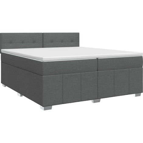 Letto box spring con materasso Grigio Scuro 200 x 200 cm vidaXL (1/5)