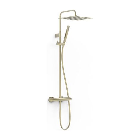 Ensemble de robinet thermostatique mural 2 voies pour douche Over-wall Cava doré - TRES 19039307CA