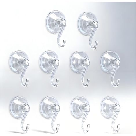 10 Pièces Ventouse Crochet Polyvalent Diamètre 45 mm, Poids Maximum 5 kg, Aucun Perçage Pour Salles De Bains, Cuisines (1/5)