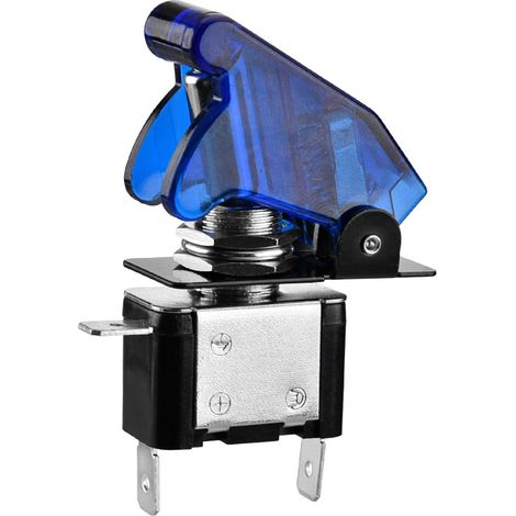 Interrupteur à bascule - 1 unité - Métal - 12V 20A SPST - Étanche IP67 - Pour véhicule et bateau - Bleu transparent (1/5)
