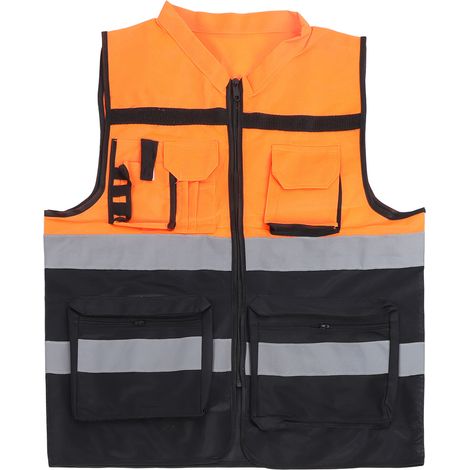 Veste de sécurité haute visibilité Classe 2 Ortviai XXXL avec bandes réfléchissantes bicolores pour chantier
