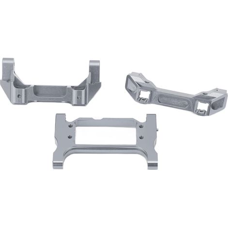 Pare-chocs avant et arrière en alliage d'aluminium pour voiture RC Traxxas TRX4 avec support de servo, couleur titane. (1/5)