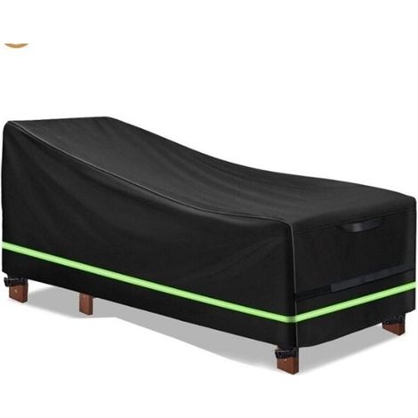 Housse de chaise longue en bois Oxford 420D, 65 x 95 x 155 cm, anti-poussière, protège du soleil, du vent, de la pluie, de la neige et d'autres éléments (noir) (1/4)