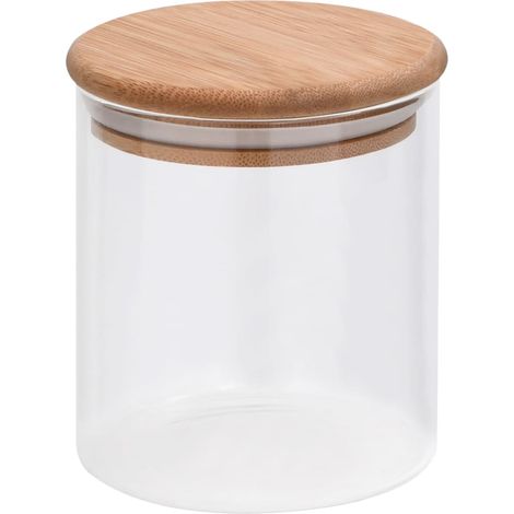 Pots de conservation en verre couvercle en bambou 10 pcs 600 ml CFW977748 (1/5)