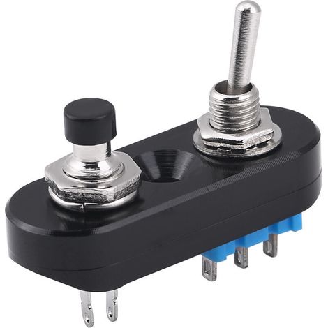 Universeller Lenkerschalter aus Aluminiumlegierung für Motorräder, inklusive Scheinwerfer, Hupe und Ein-/Ausschalter (schwarz). (1/4)