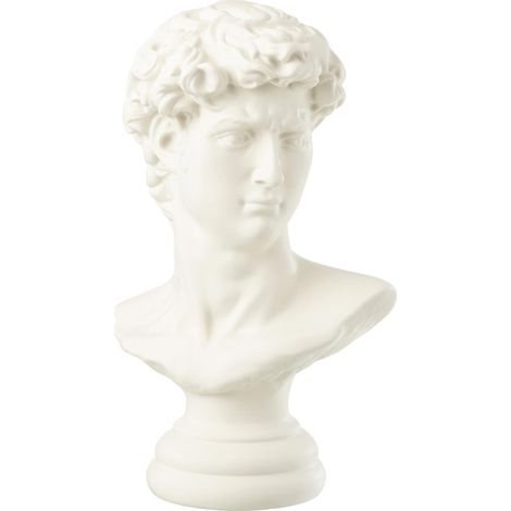 Buste David en Résine "Holywood" 51cm Blanc (1/3)