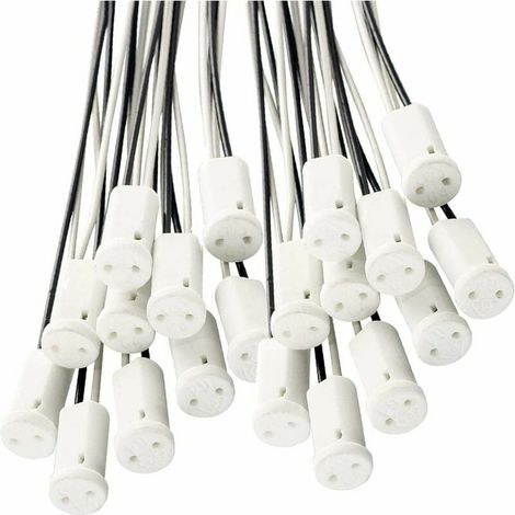 25 Stück G4-Lampenfassungen, G4-Sockel-Lampenfassung mit Keramikfassung für G4-LED-Halogenlampe, 10 cm Kabel (1/5)