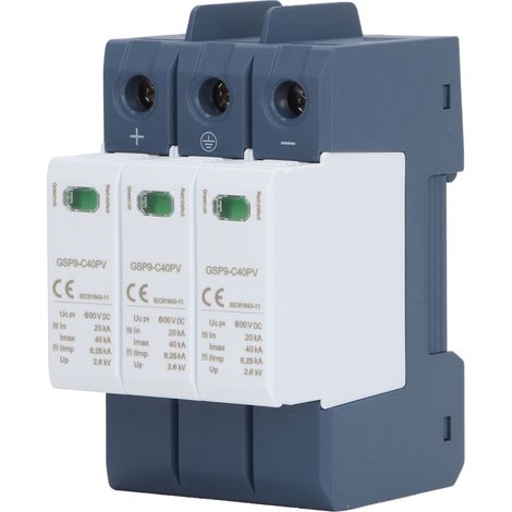 Parafoudre DC 40KA 3P 600VDC, Haute Protection Contre les Surtensions, Matériau Ignifuge, Décharge Rapide pour Équipements Sensibles (1/5)