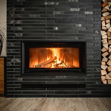 Kamineinsatz aus Stahl KRATKI NADIA 14 kW Ø 200 mit Schiebetür (1/5)