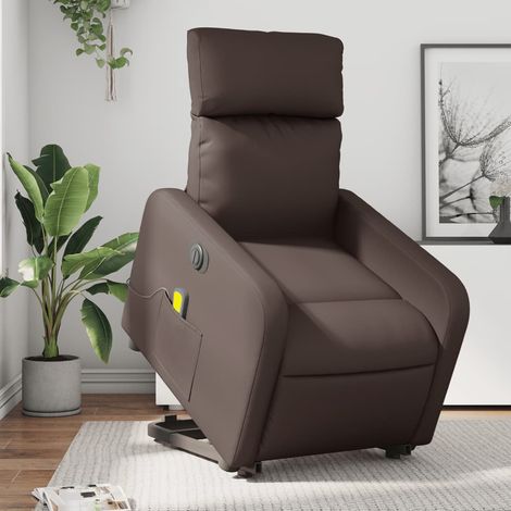 Fauteuil inclinable de massage électrique-Chaise de relaxation-Fauteuil Relax marron similicuir 909627 (1/5)