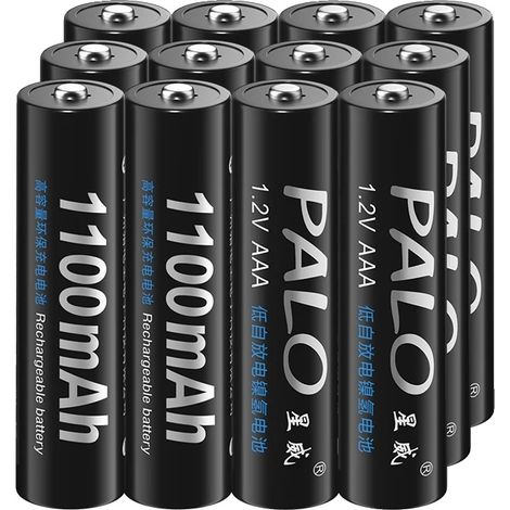 Batería recargable, baja autodescarga, larga vida útil, 12 pilas AAA (1/2)
