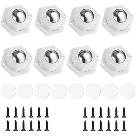 12 Pièces Petite Roulettes pour Meubles, Roulettes Pivotantes Auto-adhésives Charge 200kg, Mini Transfert Roues de Meubles à 360 Degrés de Rangement,Petits Meubles,Poubelles et 36 Vis (1/5)