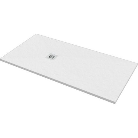 Piatto doccia 75x160 h.2,8 in marmo resina effetto pietra bianco (1/5)