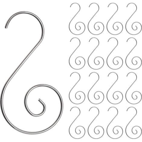 Crochet Pour Ornements De Noël - En Acier Inoxydable - Forme S Avec Décor Spiralé - 200 Pièces