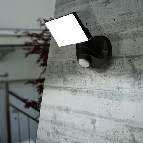 EGLO Lámpara LED de pared para jardín con sensor Pagino negro 13W (1/2)