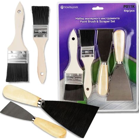 Malset, Werkzeuge, Pinsel, Spachtel, 4er-Set (1/5)